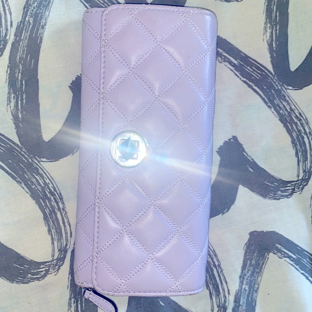 Light lavender Quilted Kate Spade Large Wallet